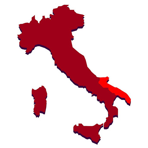 Cartina Italia con Puglia in evidenza immagine Italia